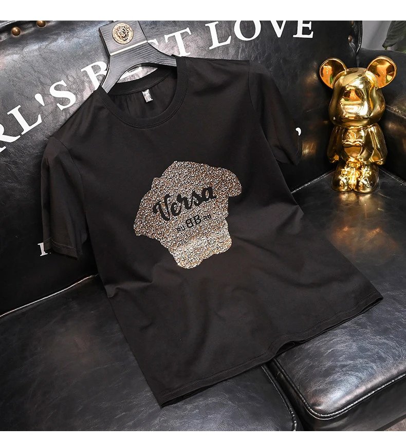 Versace Medusa Crystal-Embellished White T-Shirt - 7