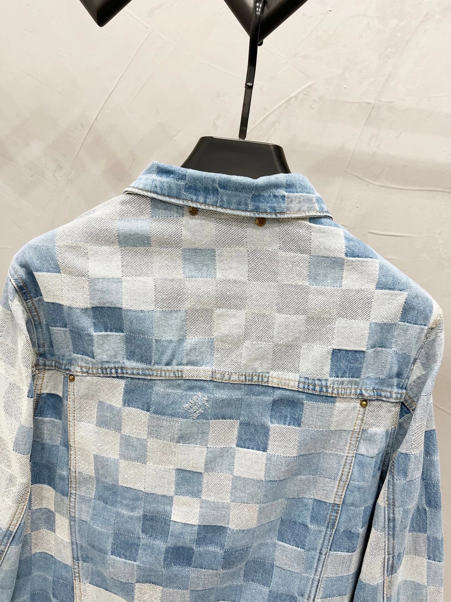 Design Patchwork Denim Jacket Light Blue Multicolor - 22