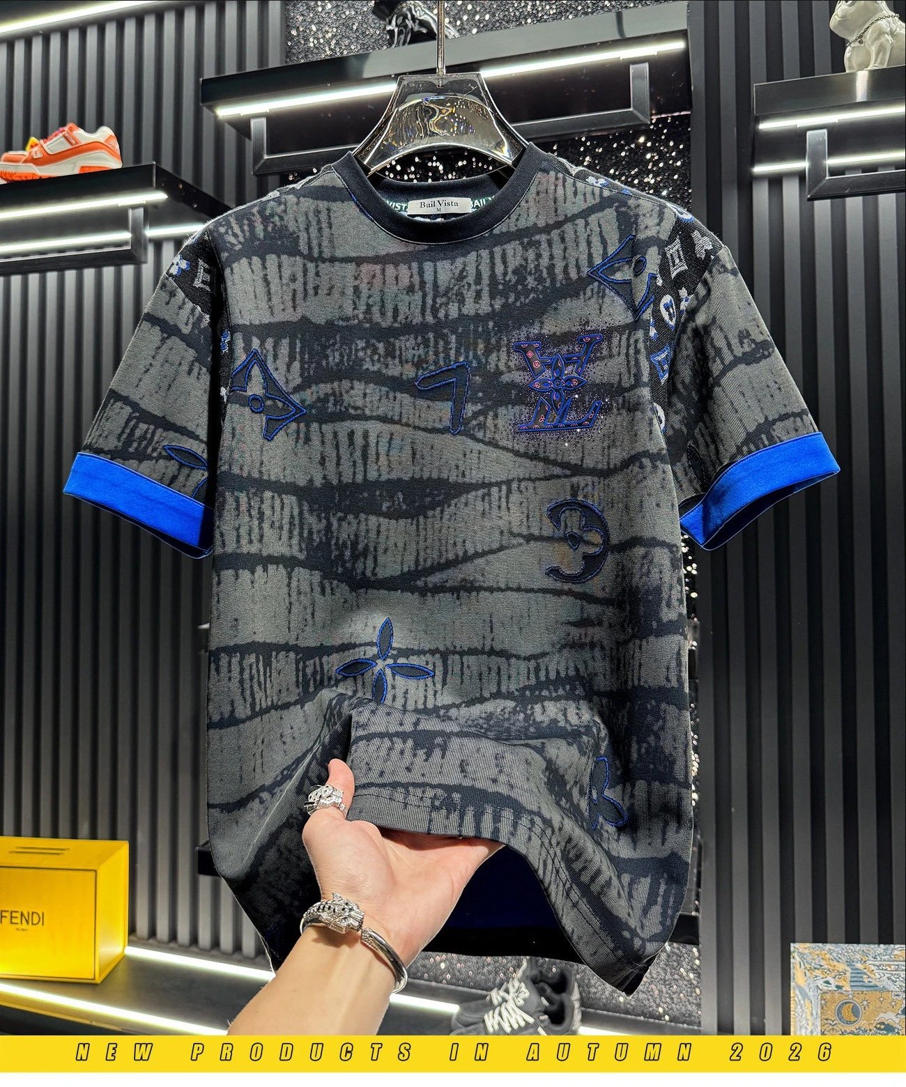 Louis Vuitton Monogram Graffiti Print T-Shirt Black Blue Multicolor - 4