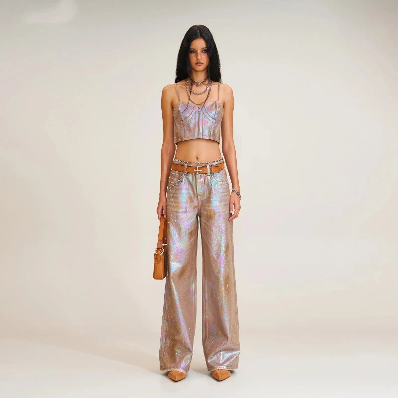 SMF Holographic Wide-Leg Jeans Multicolor - 18
