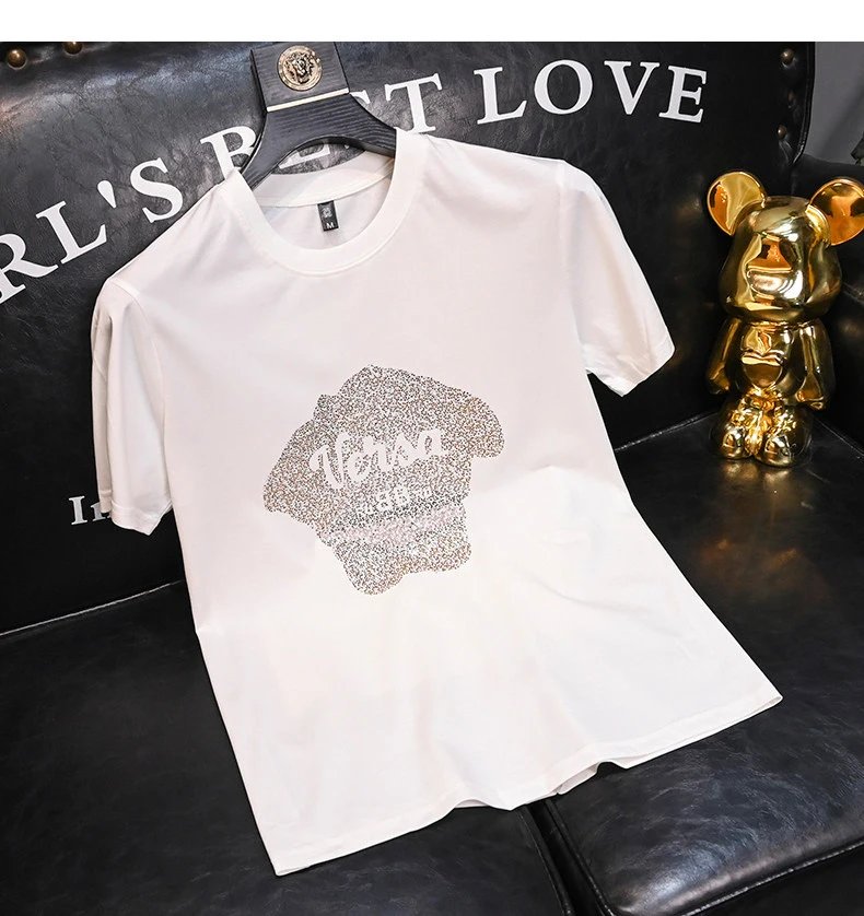 Versace Medusa Crystal-Embellished White T-Shirt - 11