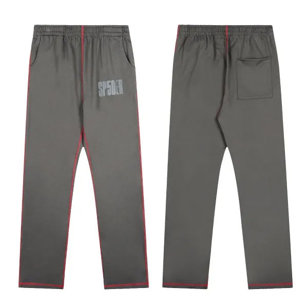 SP5DER Logo Sweatpants Gray with Red Trim - 1