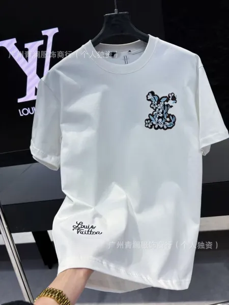Louis Vuitton Floral Monogram Embroidered White T-Shirt - 1