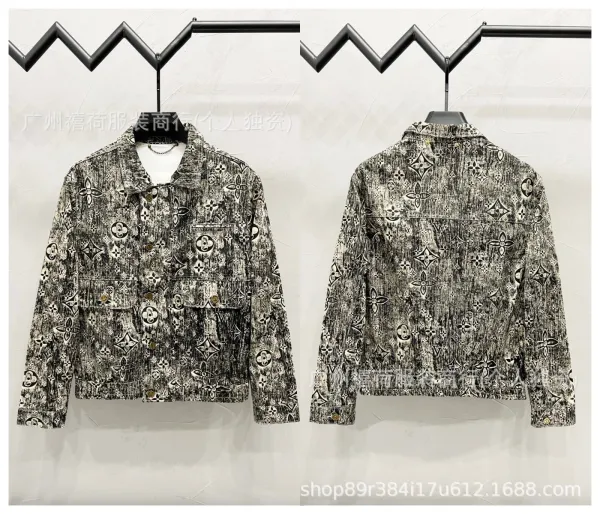 Design Riveted Denim Jacket Black Streetwear - 44
