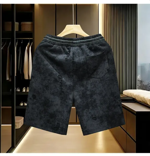 Chrome Hearts Distressed Corduroy Shorts Black - 3