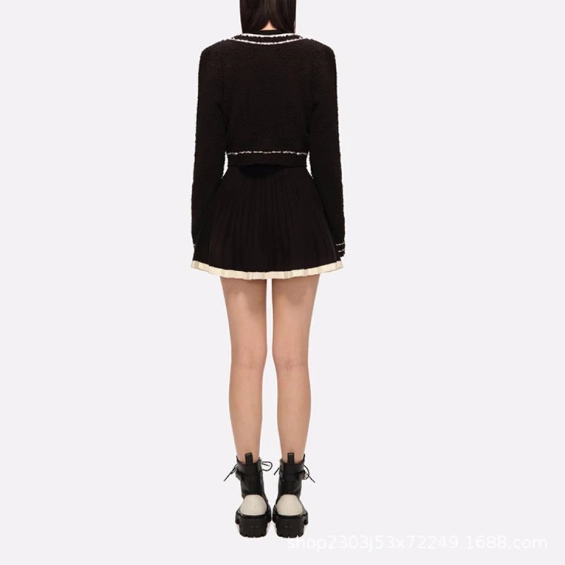 SMF SMFK Tweed-Trimmed Cropped Cardigan White Outerwear.cardigan - 5