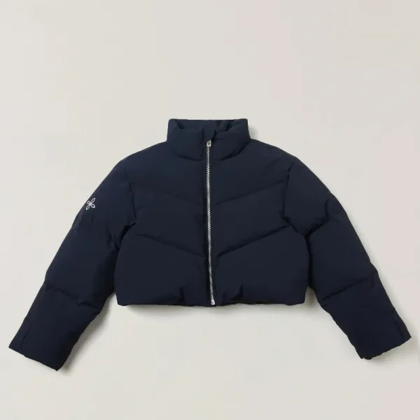 Design Cropped Puffer Jacket Beige Outerwear - 5