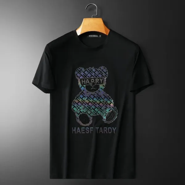 Design Shanbao Bear Graphic Print Black T-Shirt T-Shirts - 1