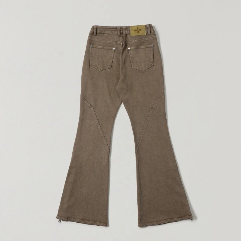 Design Flared Zip-Trim Jeans Light Gray - 17