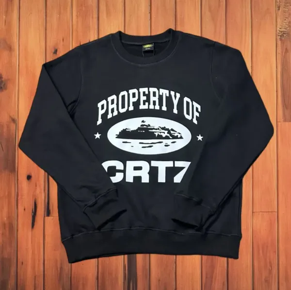 Design Property of CRT7 Black Crewneck Sweatshirt Hoodie - 1