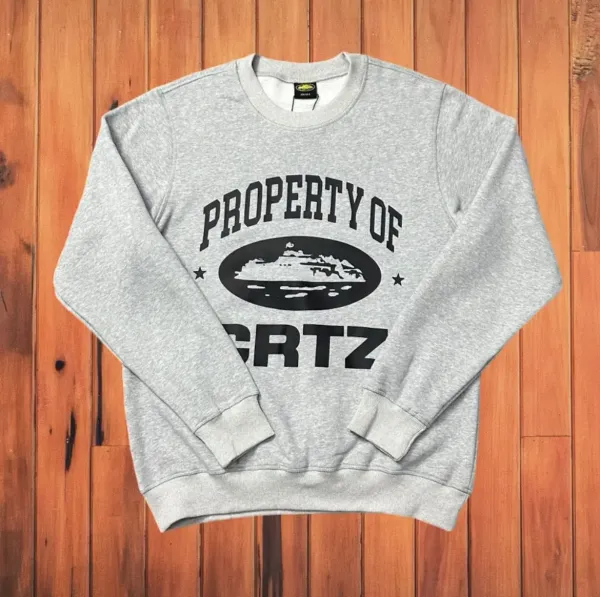Design Property of GRTZ Gray Crewneck Sweatshirt Hoodie - 1