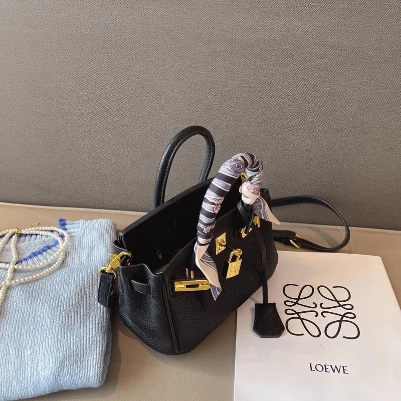 Loewe Puzzle Mini Black Leather Handbag with Gold Hardware - 33