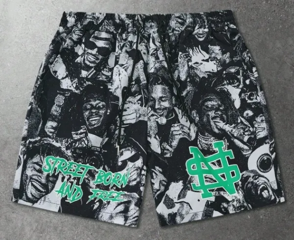 Cactus Jack Street Born And Free Graphic Shorts Black / Green - 1