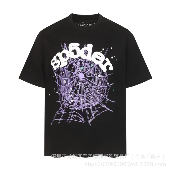 SP5DER Spider Web Graphic T-Shirt Black - 38