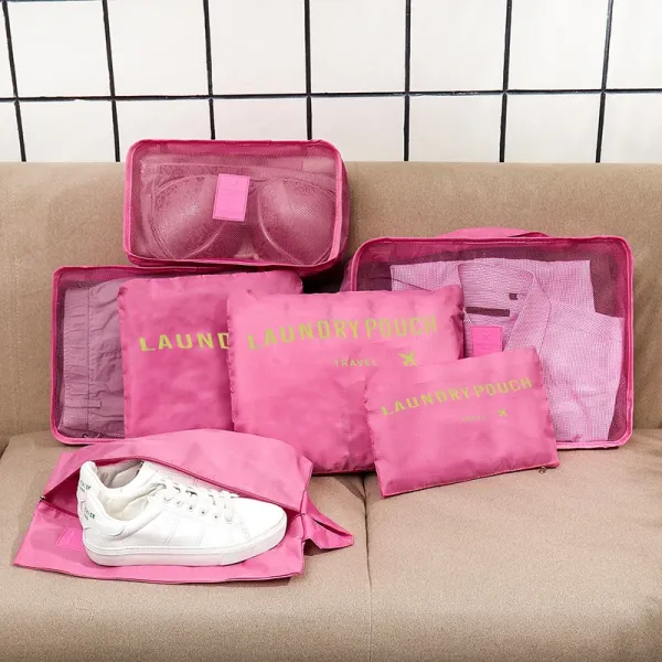 Design Laundry Pouch Set Pink Travel Organizers Travel Bags - 1