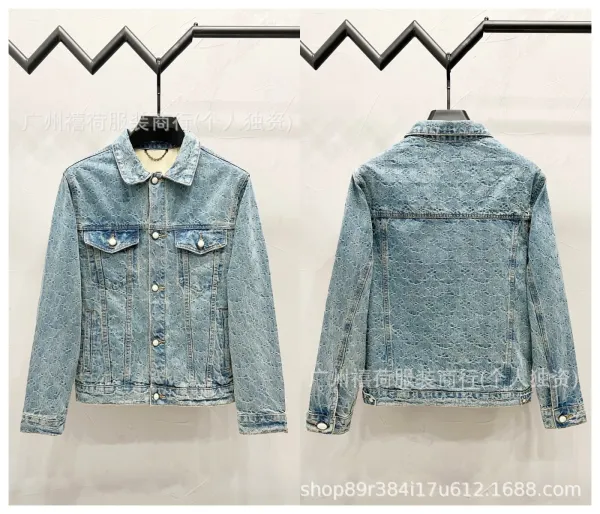 Design Riveted Denim Jacket Black Streetwear - 4
