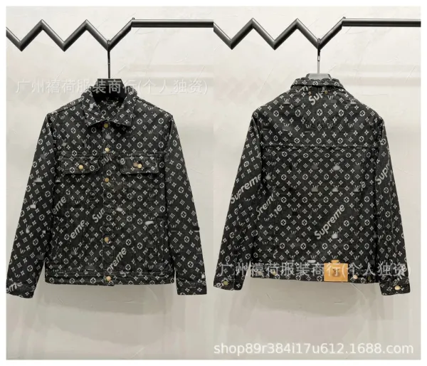 Design Riveted Denim Jacket Black Streetwear - 13