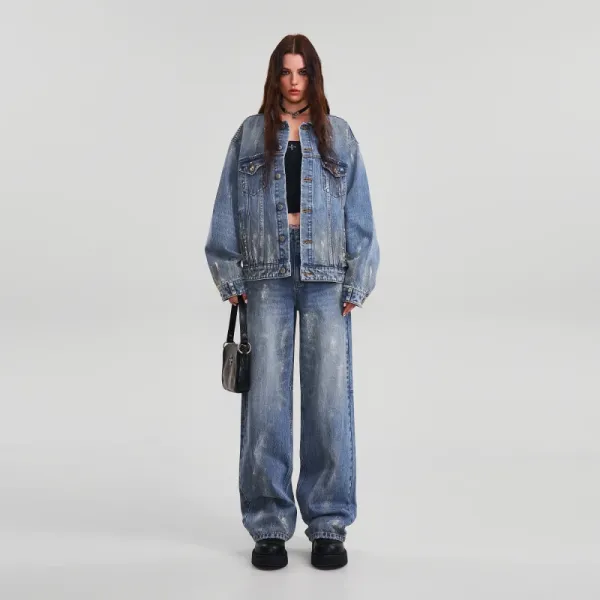 SMF SMFK Distressed Washed Blue Jeans - 5