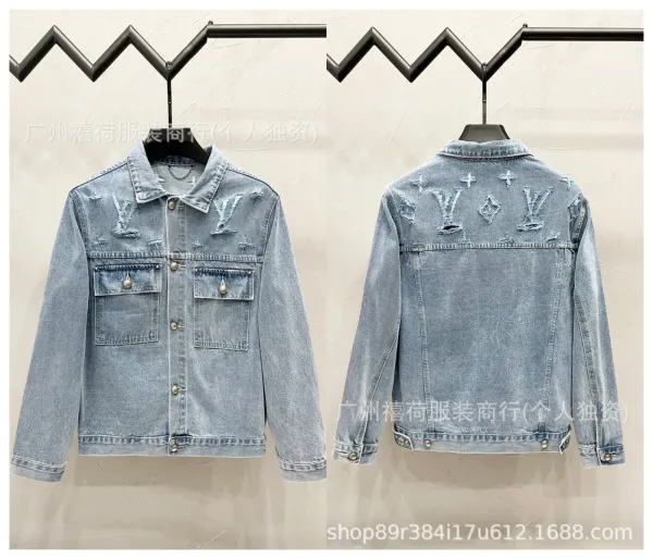 Design Riveted Denim Jacket Black Streetwear - 27