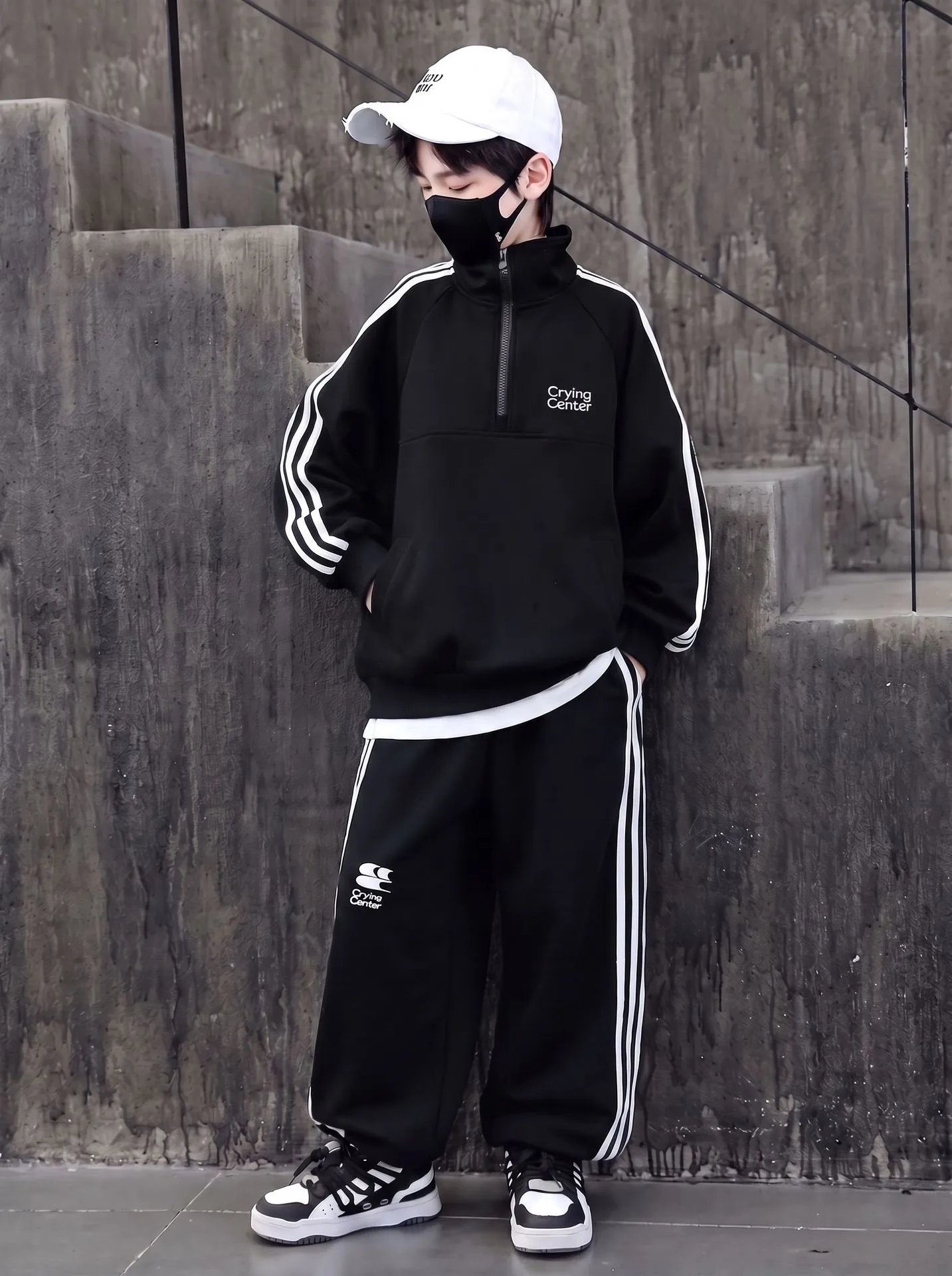 Nike Half-Zip Track Suit Black / White Tracksuit - 2