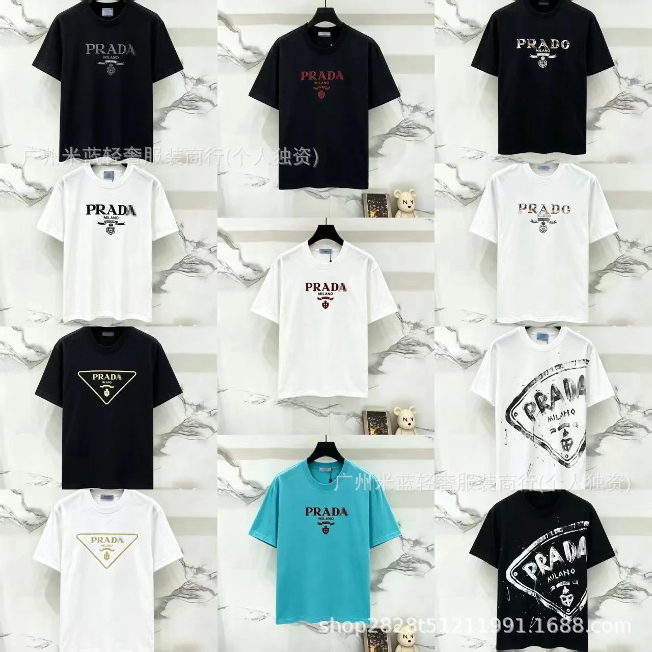 Prada Triangle Logo T-Shirt White Tops.t Shirts - 5