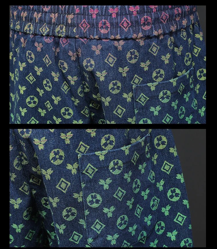Design Monogram-Print Drawstring Shorts Blue Multicolor - 11