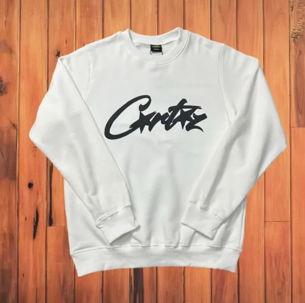 Corteiz Script Logo White Hoodie - 1