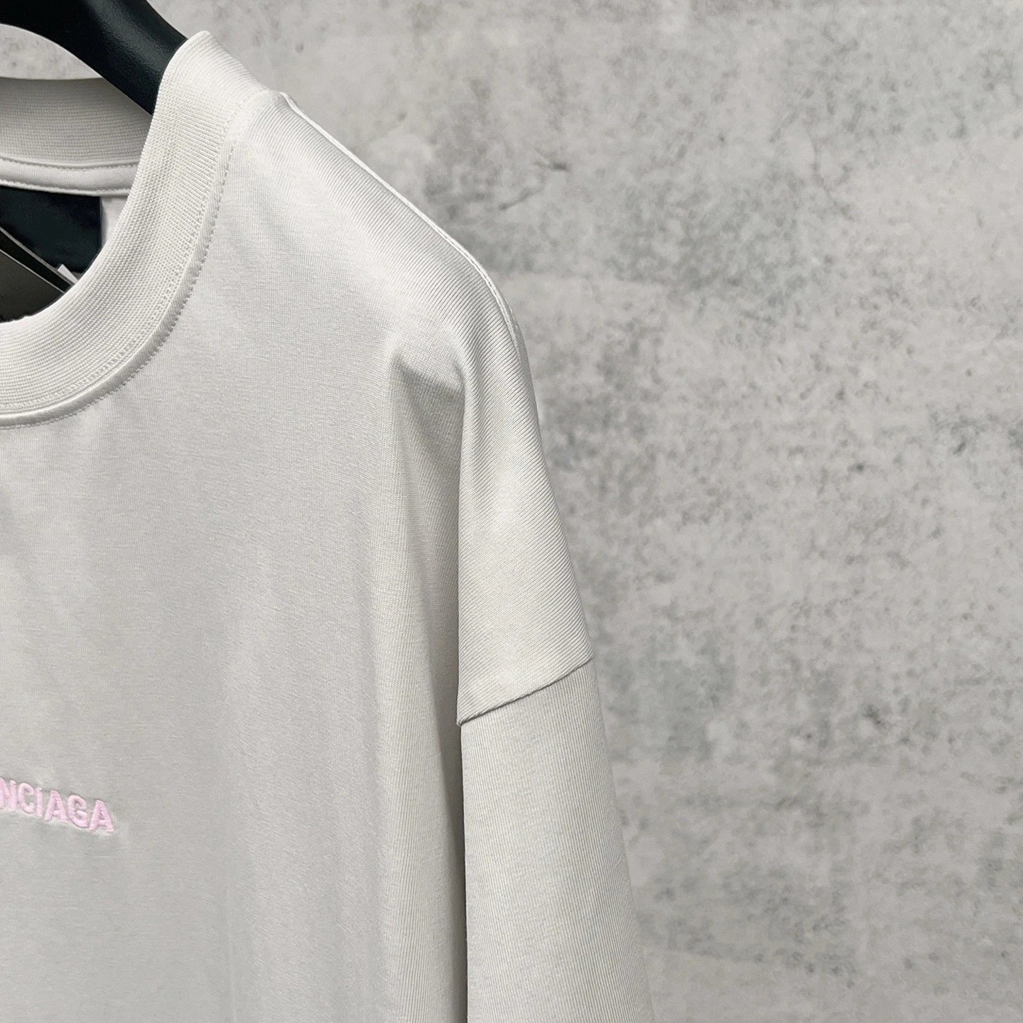 Balenciaga Logo Embroidered Off-White T-Shirt - 12