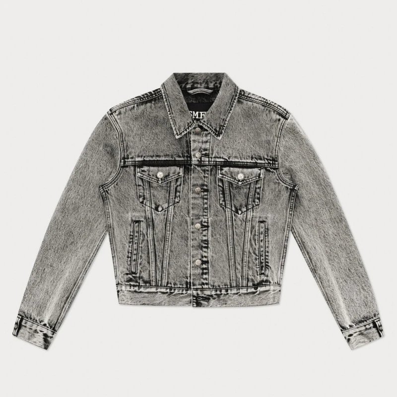 SMF Acid Wash Cropped Denim Jacket - 11