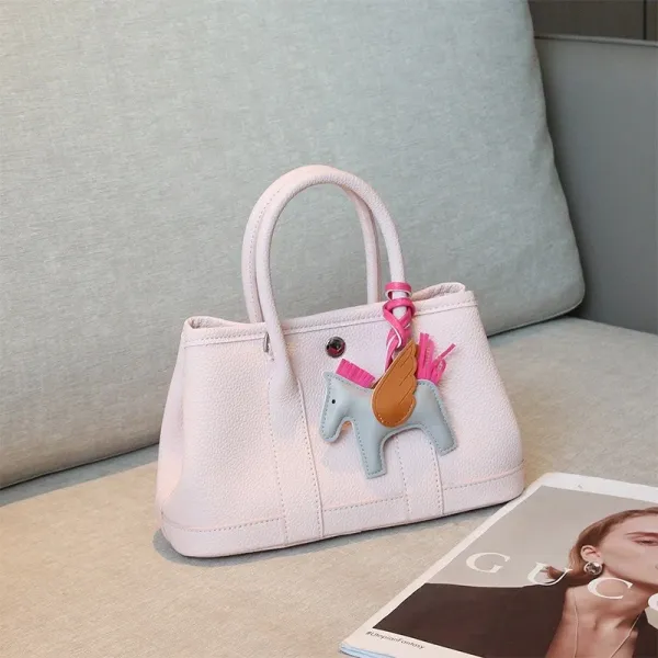 Design Mini Horse Charm Tote Handbag in Pink - 1