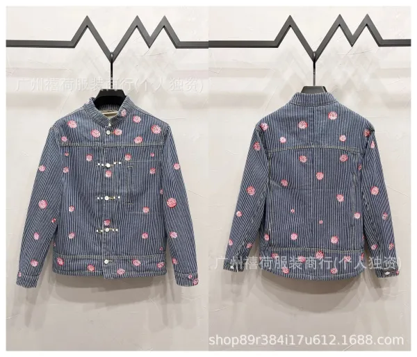 Design Riveted Denim Jacket Black Streetwear - 48