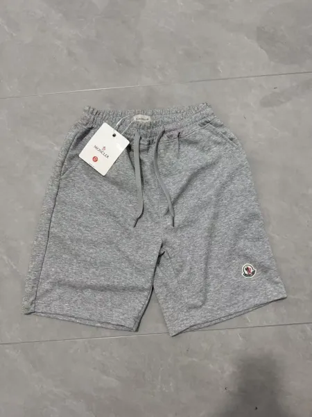 Moncler Logo-Embroidered Cotton Sweatshorts Beige Shorts - 5