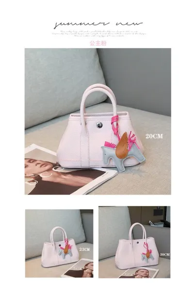 Design Mini Horse Charm Tote Handbag in Pink - 6