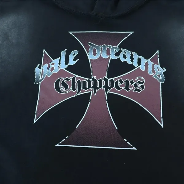 Hellstar Studios Cross Logo Distressed Black Hoodie - 8