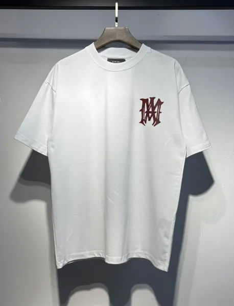 Amiri Logo Embroidered White T-Shirt - 6