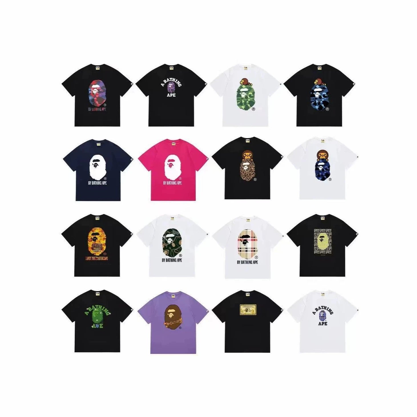 A Bathing Ape x PUBG Mobile Together Strong Camo Print White T-Shirt - 7
