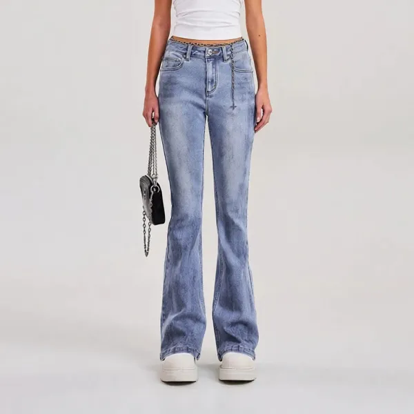 Design Flared White Denim Jeans - 4