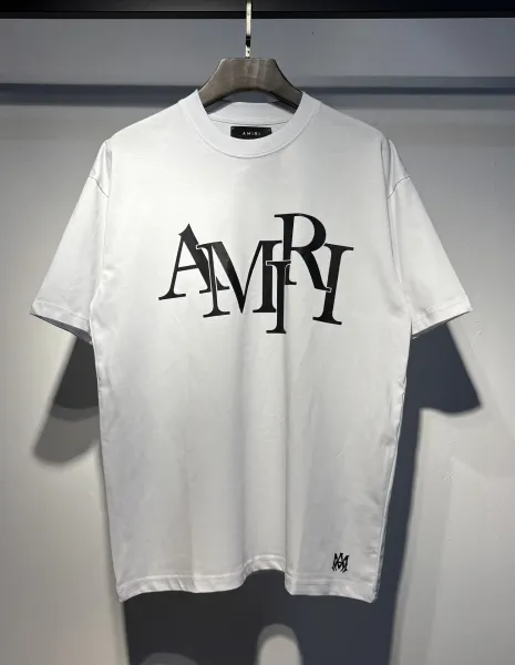 Amiri Logo Embroidered White T-Shirt - 16