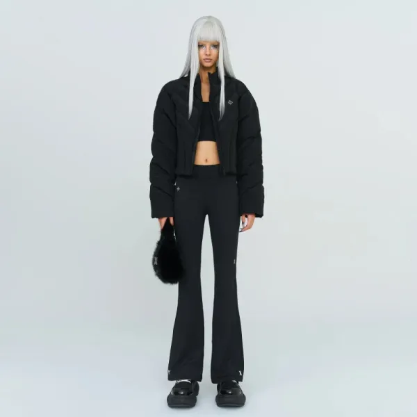 Design Quilted Cropped Puffer Jacket Light Gray Outerwear.jacket - 8