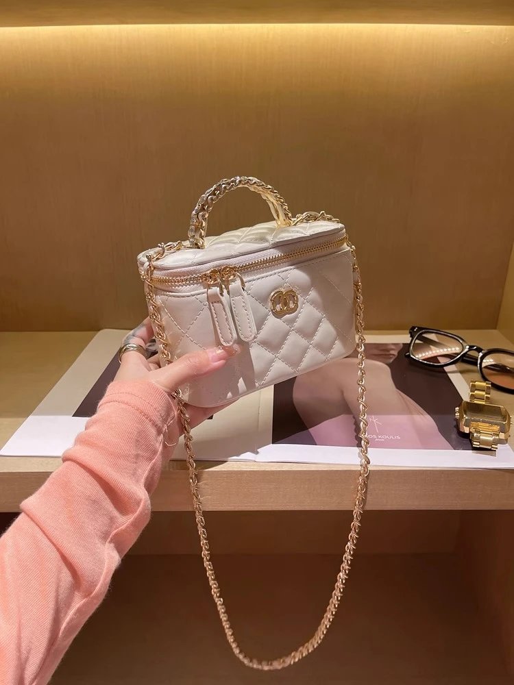 Chanel Mini Coco Handle Black Quilted Leather Chain Handbag - 6