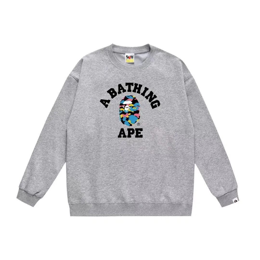 A Bathing Ape Multicolor Camo Ape Head Crewneck Sweatshirt Hoodie - 1