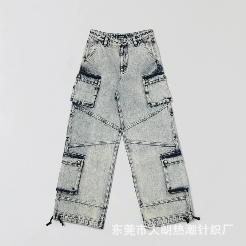 Design Cargo Jeans Acid Wash Gray - 12