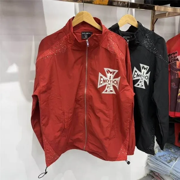 Design EMOTION A.B. Cross Logo Track Pants Red and Black Sweatpants - 3