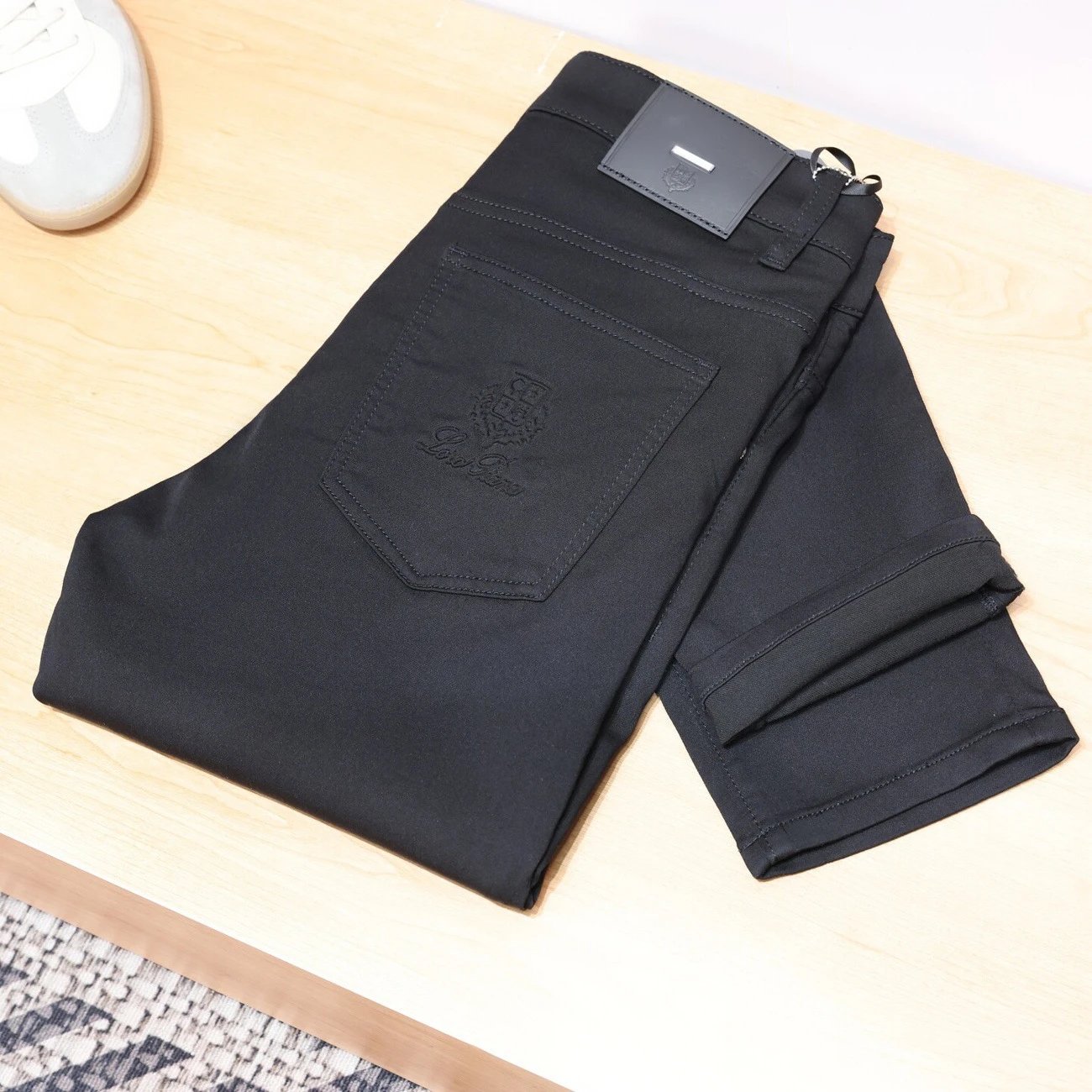 Loro Piana Black Technical Fabric Slim Fit Pants