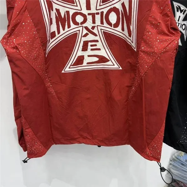 Design EMOTION A.B. Cross Logo Track Pants Red and Black Sweatpants - 8