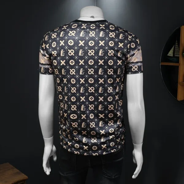 Design AFENGDA Homme Monogram Print Brown T-Shirt T-Shirts - 6