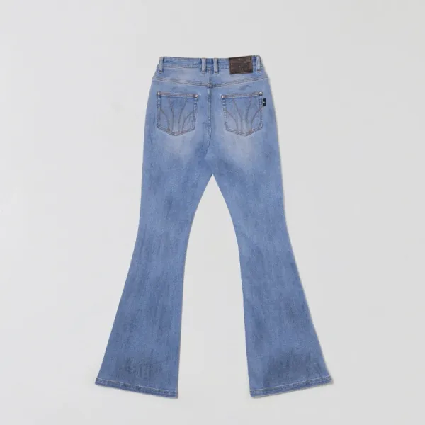 Design Flared White Denim Jeans - 16