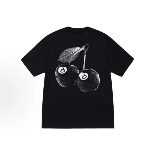 Design Cherry 8-Ball Graphic T-Shirt Black Tops.t Shirts - 1