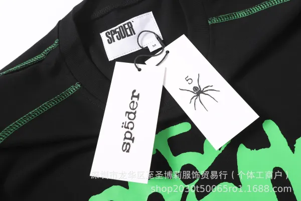 SP5DER Spider Web Graphic T-Shirt Black - 26