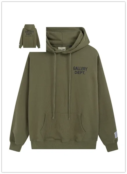 Gallery Dept. Logo Hoodie Army Green Hoodie - 1